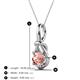 3 - Caron 6.50 mm Round Morganite Solitaire Love Knot Pendant Necklace 