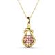 1 - Caron 6.50 mm Round Morganite Solitaire Love Knot Pendant Necklace 