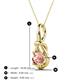 3 - Caron 6.50 mm Round Morganite Solitaire Love Knot Pendant Necklace 