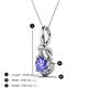 3 - Caron 6.50 mm Round Tanzanite Solitaire Love Knot Pendant Necklace 