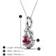 3 - Caron 6.50 mm Round Rhodolite Garnet Solitaire Love Knot Pendant Necklace 