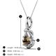 3 - Caron 6.50 mm Round Smoky Quartz Solitaire Love Knot Pendant Necklace 
