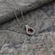 2 - Lauren 5.00 mm Round Red Garnet and Diamond Accent Teardrop Pendant Necklace 