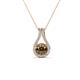 1 - Lauren 5.00 mm Round Smoky Quartz and Diamond Accent Teardrop Pendant Necklace 