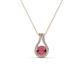 1 - Lauren 4.00 mm Round Rhodolite Garnet and Diamond Accent Teardrop Pendant Necklace 