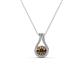 1 - Lauren 4.00 mm Round Smoky Quartz and Diamond Accent Teardrop Pendant Necklace 