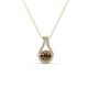1 - Lauren 4.00 mm Round Smoky Quartz and Diamond Accent Teardrop Pendant Necklace 