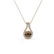 1 - Lauren 4.00 mm Round Smoky Quartz and Diamond Accent Teardrop Pendant Necklace 