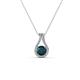 1 - Lauren 4.00 mm Round London Blue Topaz and Diamond Accent Teardrop Pendant Necklace 
