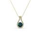 1 - Lauren 4.00 mm Round London Blue Topaz and Diamond Accent Teardrop Pendant Necklace 