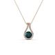 1 - Lauren 4.00 mm Round London Blue Topaz and Diamond Accent Teardrop Pendant Necklace 