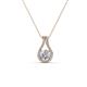 1 - Lauren 4.00 mm Round Forever Brilliant Moissanite and Diamond Accent Teardrop Pendant Necklace 