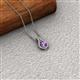 2 - Lauren 4.00 mm Round Amethyst and Diamond Accent Teardrop Pendant Necklace 