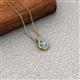2 - Lauren 4.00 mm Round Blue Topaz and Diamond Accent Teardrop Pendant Necklace 