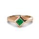 1 - Emilia 6.00 mm Princess Cut Lab Created Emerald Solitaire Engagement Ring 