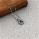 2 - Lauren 4.00 mm Round London Blue Topaz and Diamond Accent Teardrop Pendant Necklace 