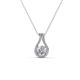1 - Lauren 4.00 mm Round Diamond Teardrop Pendant Necklace 