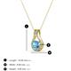 3 - Lauren 4.00 mm Round Blue Topaz and Diamond Accent Teardrop Pendant Necklace 