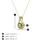 3 - Lauren 4.00 mm Round Peridot and Diamond Accent Teardrop Pendant Necklace 