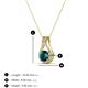 3 - Lauren 4.00 mm Round London Blue Topaz and Diamond Accent Teardrop Pendant Necklace 