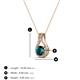 3 - Lauren 4.00 mm Round London Blue Topaz and Diamond Accent Teardrop Pendant Necklace 
