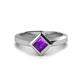 1 - Emilia 6.00 mm Princess Cut Amethyst Solitaire Engagement Ring 