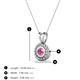 3 - Juliya 4.00 mm Round Pink Sapphire Rope Edge Bezel Set Solitaire Pendant Necklace 