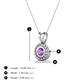 3 - Juliya 4.00 mm Round Amethyst Rope Edge Bezel Set Solitaire Pendant Necklace 