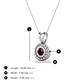3 - Juliya 4.00 mm Round Red Garnet Rope Edge Bezel Set Solitaire Pendant Necklace 
