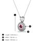 3 - Juliya 4.00 mm Round Rhodolite Garnet Rope Edge Bezel Set Solitaire Pendant Necklace 