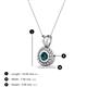3 - Juliya 4.00 mm Round Blue Diamond Rope Edge Bezel Set Solitaire Pendant Necklace 