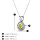 3 - Juliya 4.00 mm Round Yellow Diamond Rope Edge Bezel Set Solitaire Pendant Necklace 