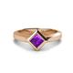 1 - Emilia 6.00 mm Princess Cut Amethyst Solitaire Engagement Ring 