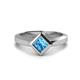 1 - Emilia 6.00 mm Princess Cut Blue Topaz Solitaire Engagement Ring 