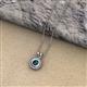 2 - Juliya 5.00 mm Round Blue Diamond Rope Edge Bezel Set Solitaire Pendant Necklace 