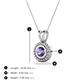 3 - Juliya 5.00 mm Round Iolite Rope Edge Bezel Set Solitaire Pendant Necklace 