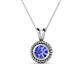 1 - Juliya 6.50 mm Round Tanzanite Rope Edge Bezel Set Solitaire Pendant Necklace 