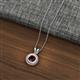 2 - Juliya 6.50 mm Round Red Garnet Rope Edge Bezel Set Solitaire Pendant Necklace 