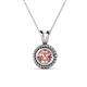 1 - Juliya 6.50 mm Round Morganite Rope Edge Bezel Set Solitaire Pendant Necklace 