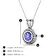 3 - Juliya 6.50 mm Round Tanzanite Rope Edge Bezel Set Solitaire Pendant Necklace 