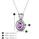 3 - Juliya 6.50 mm Round Amethyst Rope Edge Bezel Set Solitaire Pendant Necklace 