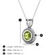 3 - Juliya 6.50 mm Round Peridot Rope Edge Bezel Set Solitaire Pendant Necklace 