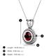 3 - Juliya 6.50 mm Round Red Garnet Rope Edge Bezel Set Solitaire Pendant Necklace 