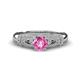 1 - Shirlyn 1.52 ctw Classic Pink Sapphire Accented Lab Grown Diamonds Solitaire Plus Engagement Ring 