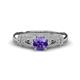 1 - Shirlyn 1.37 ctw Classic Iolite Accented Lab Grown Diamonds Solitaire Plus Engagement Ring 