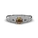 1 - Shirlyn 1.57 ctw Classic Smoky Quartz Accented Lab Grown Diamonds Solitaire Plus Engagement Ring 