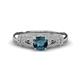 1 - Shirlyn 1.57 ctw Classic Blue Diamond Accented Lab Grown Diamonds Solitaire Plus Engagement Ring 