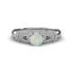 1 - Shirlyn 0.97 ctw Classic Opal Accented Lab Grown Diamonds Solitaire Plus Engagement Ring 
