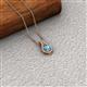 2 - Lauren 4.00 mm Round Blue Topaz and Diamond Accent Teardrop Pendant Necklace 