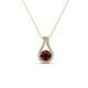 1 - Lauren 4.00 mm Round Red Garnet and Diamond Accent Teardrop Pendant Necklace 